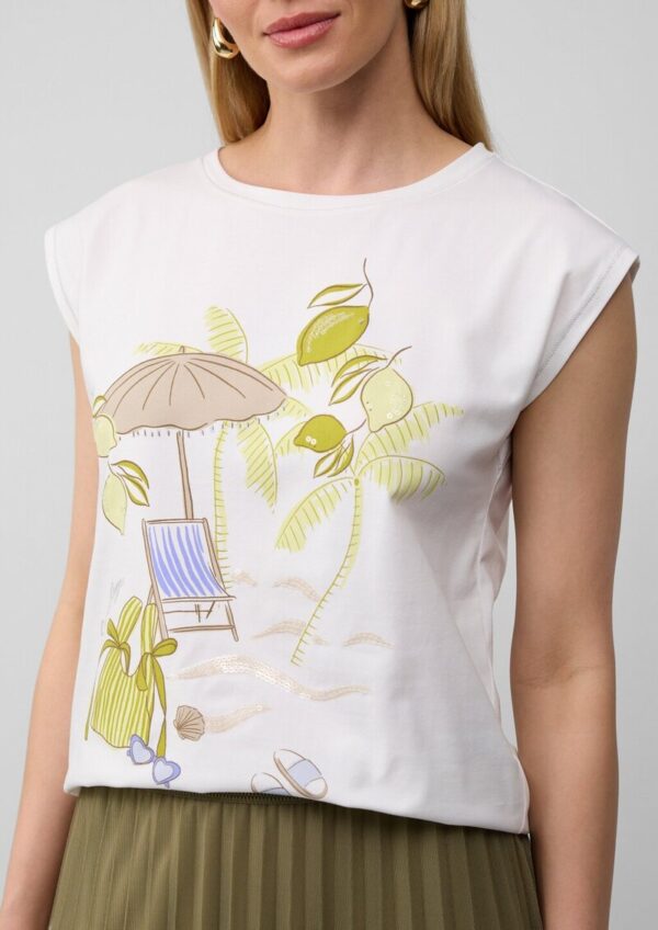 Jersey-T-Shirt mit Artwork und Glitzerdetails