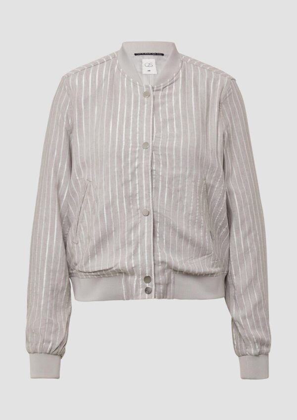 Leinenmix-Blouson mit Glitzerstreifen