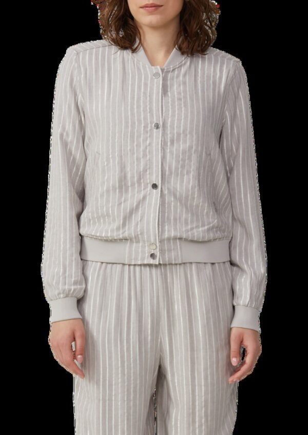 Leinenmix-Blouson mit Glitzerstreifen