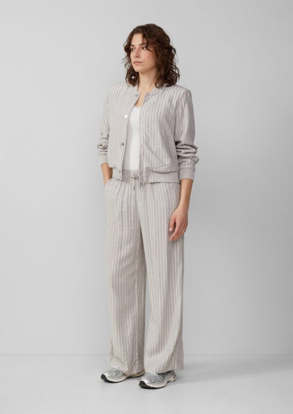 Leinenmix-Blouson mit Glitzerstreifen