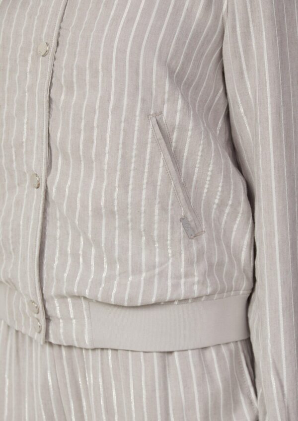 Leinenmix-Blouson mit Glitzerstreifen