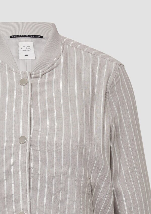 Leinenmix-Blouson mit Glitzerstreifen