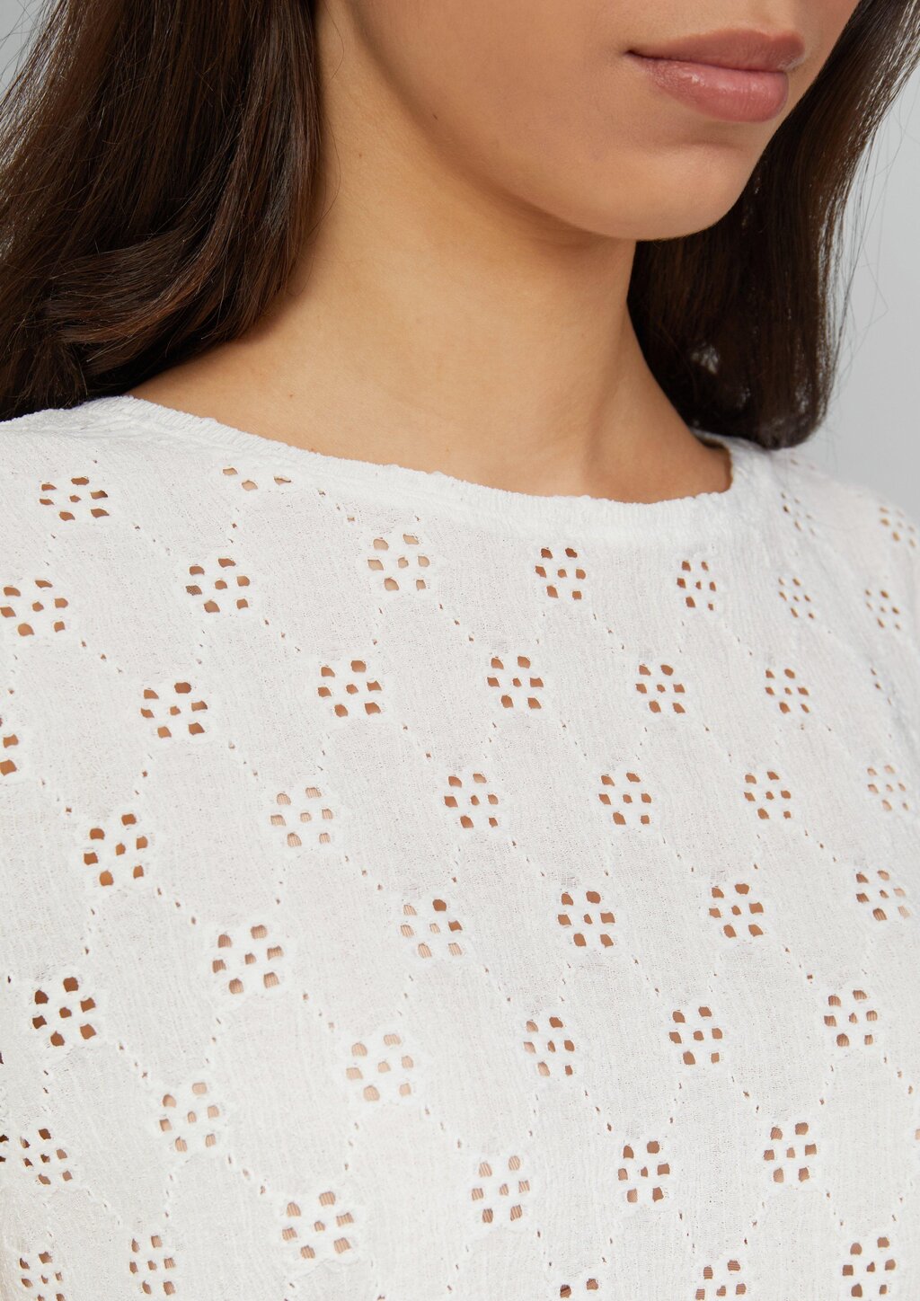 Shirt mit Lochstickerei