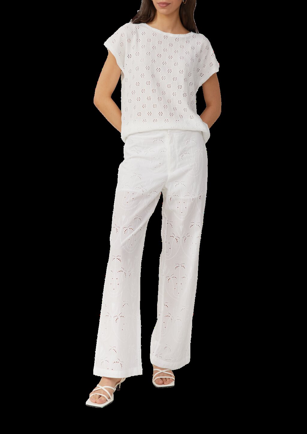 Shirt mit Lochstickerei