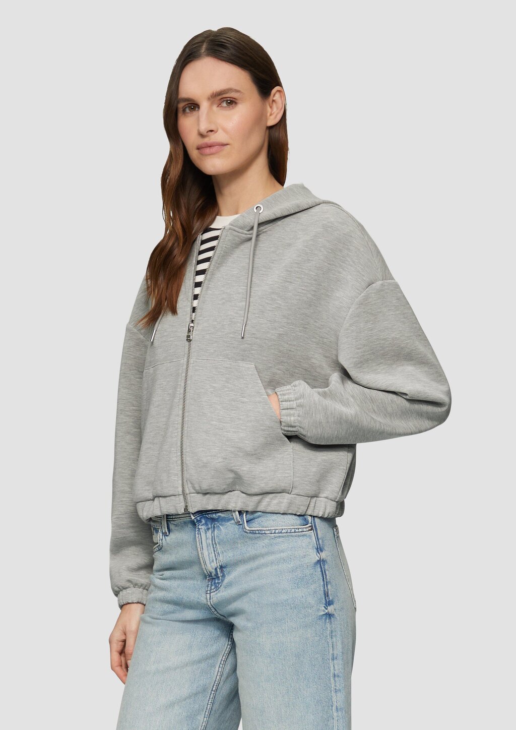 Scuba-Sweatjacke aus Modalmix im Relaxed Fit