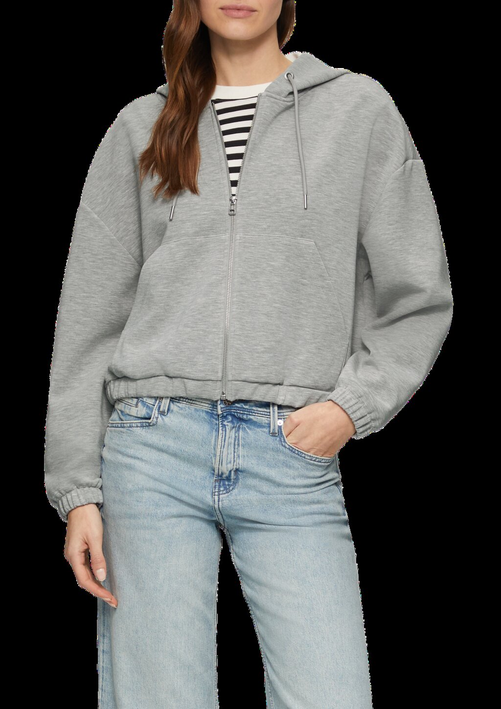 Scuba-Sweatjacke aus Modalmix im Relaxed Fit