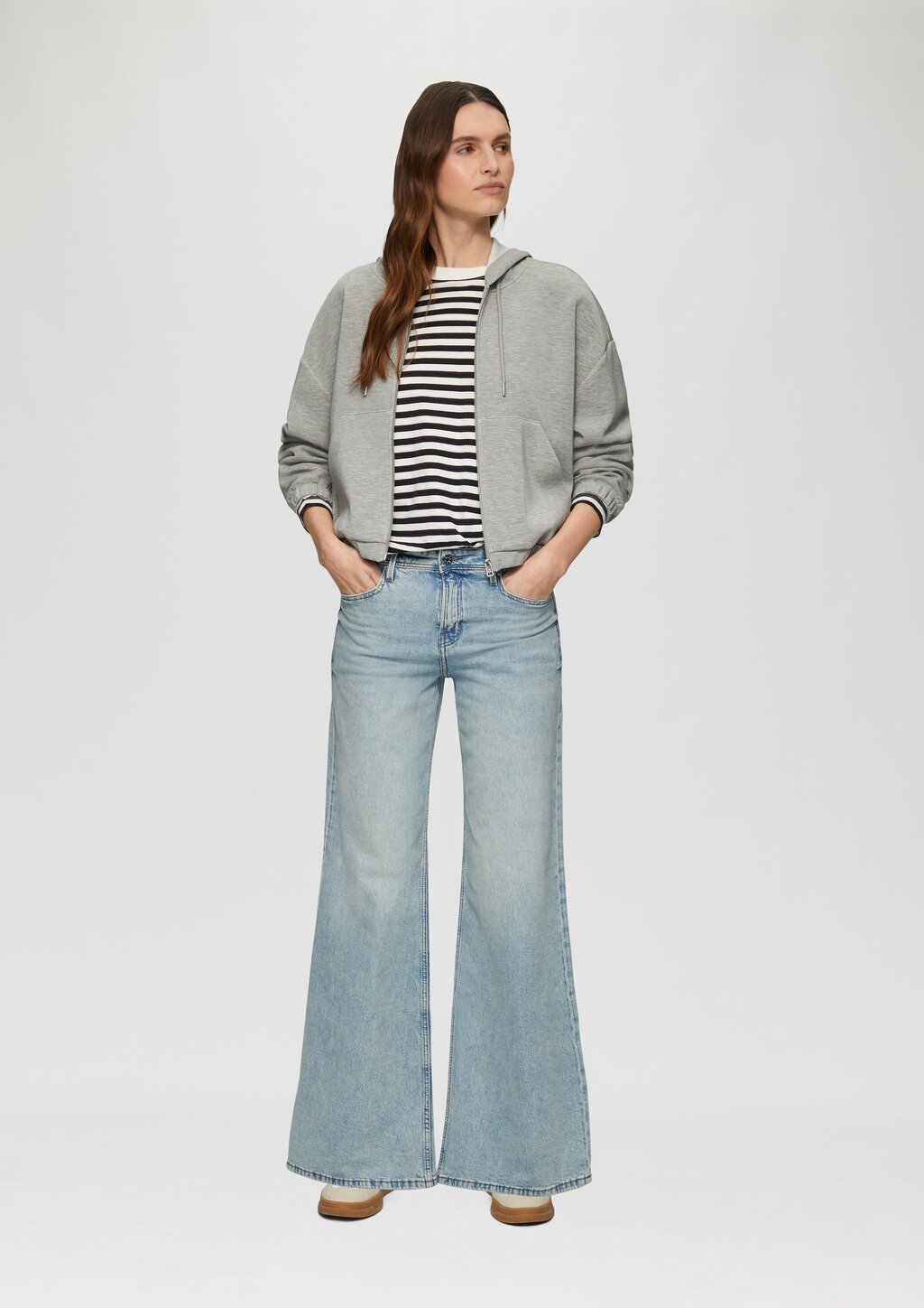 Scuba-Sweatjacke aus Modalmix im Relaxed Fit