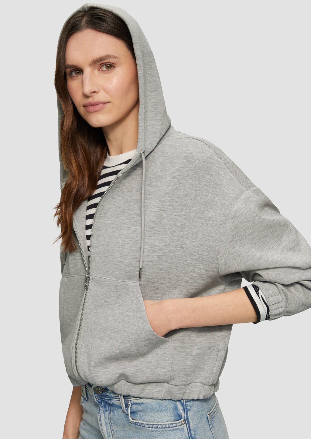 Scuba-Sweatjacke aus Modalmix im Relaxed Fit