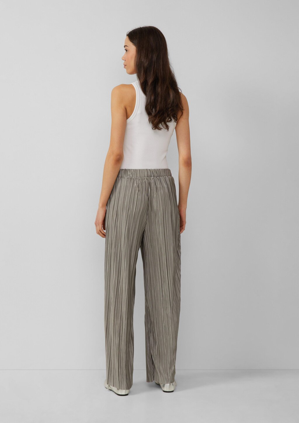 Plissierte Wide-Leg-Hose