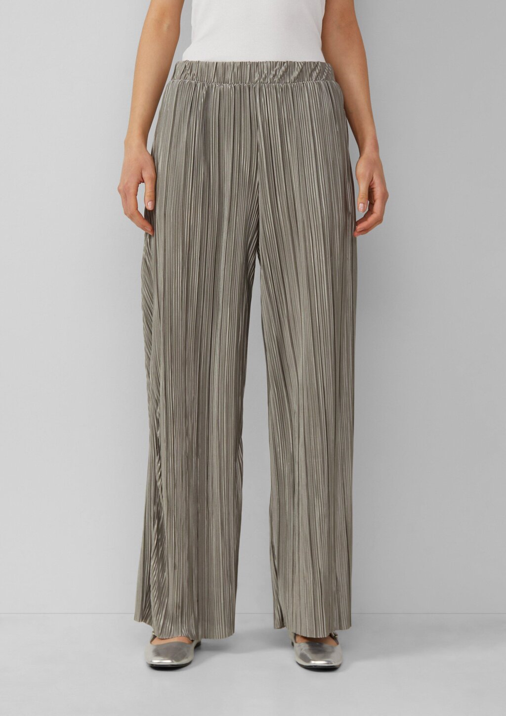 Plissierte Wide-Leg-Hose