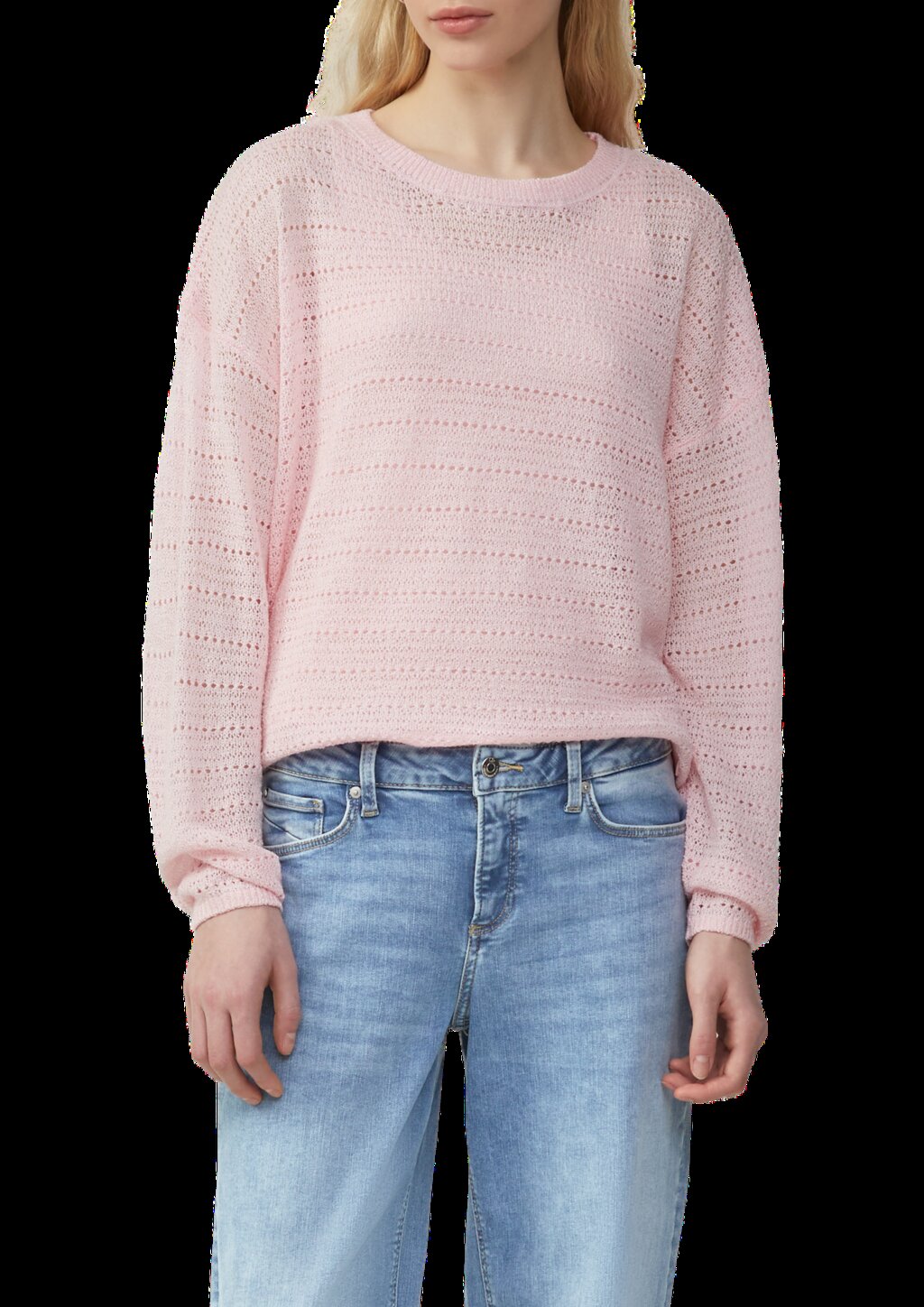 leichter Pullover mit Ajourmuster
