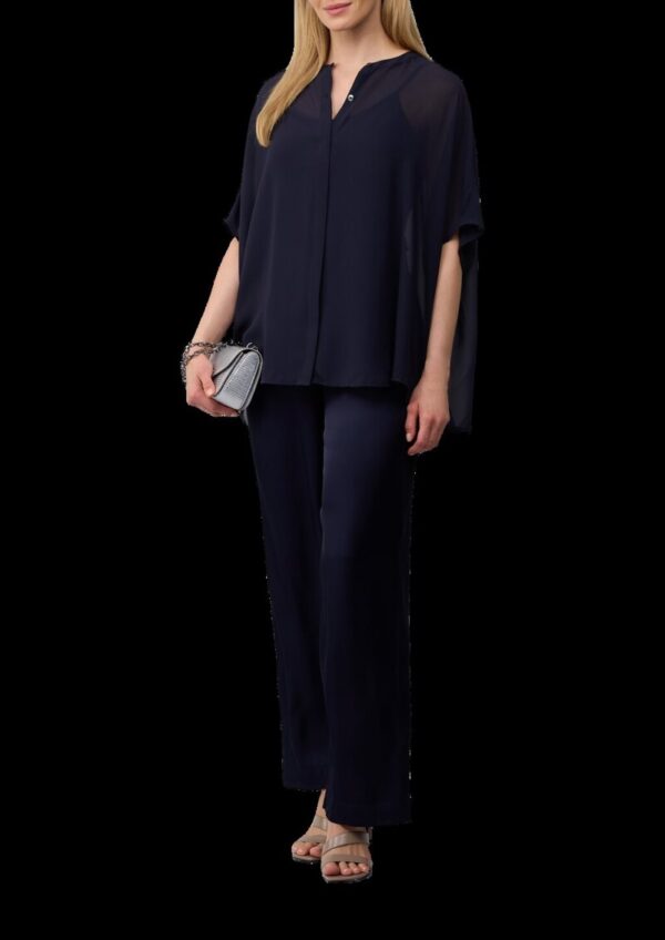 Transparente Poncho-Bluse aus Chiffon