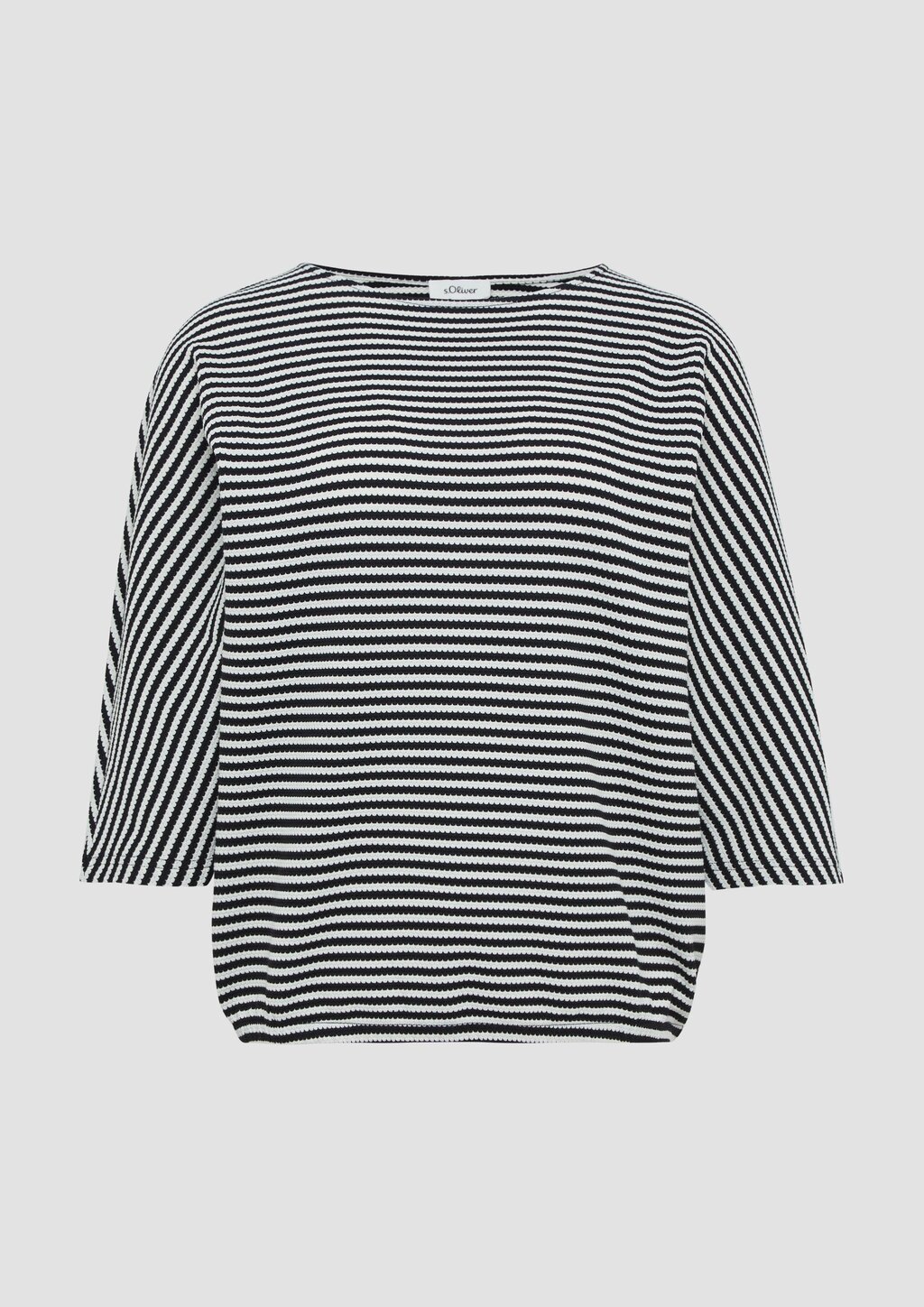 Gestreiftes T-Shirt im Relaxed Fit mit 3/4-Ärmeln