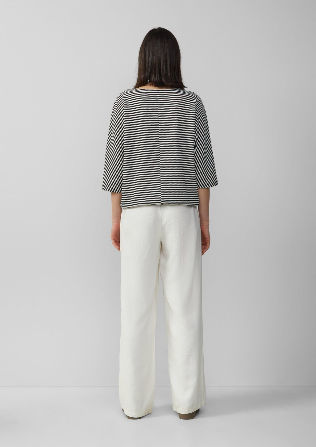 Gestreiftes T-Shirt im Relaxed Fit mit 3/4-Ärmeln