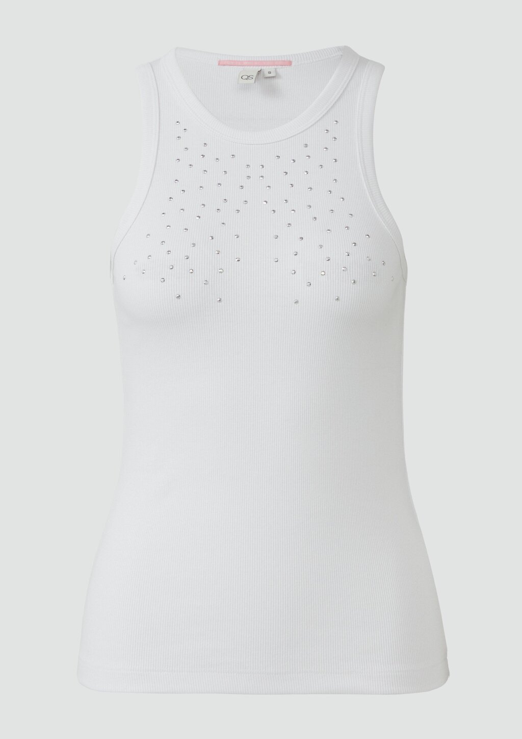 Geripptes Tanktop mit Schmucksteine