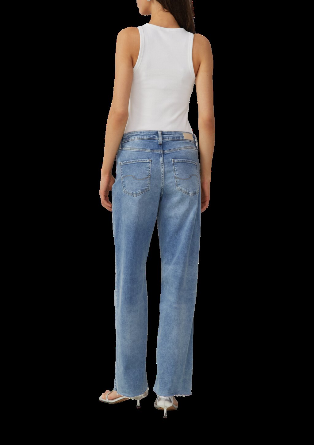 Geripptes Tanktop mit Schmucksteine