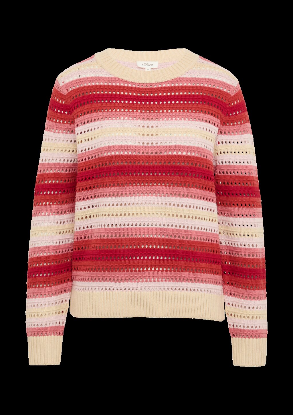 Ajour-Pullover aus Baumwollmix