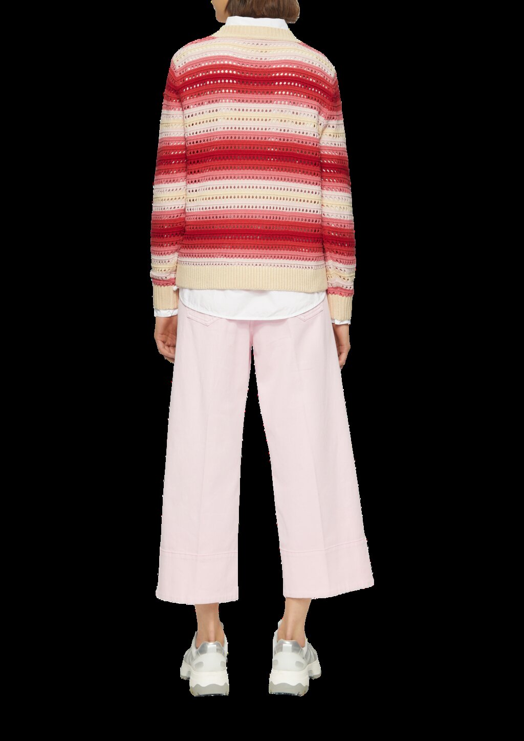 Ajour-Pullover aus Baumwollmix