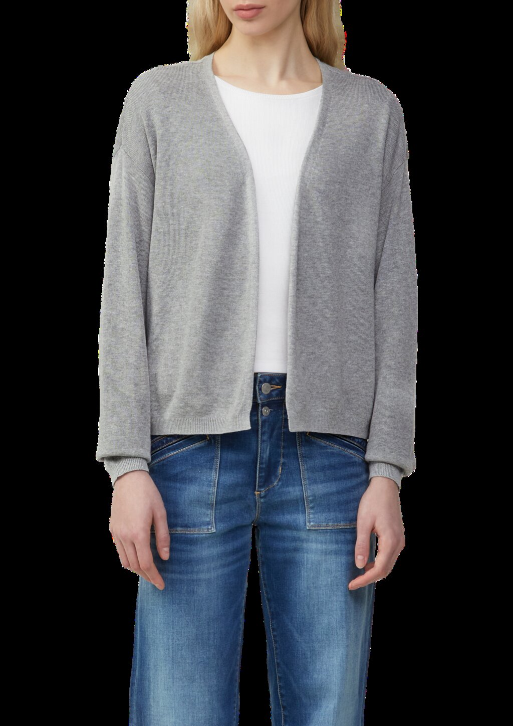 Strickjacke mit überschnittener Schulter