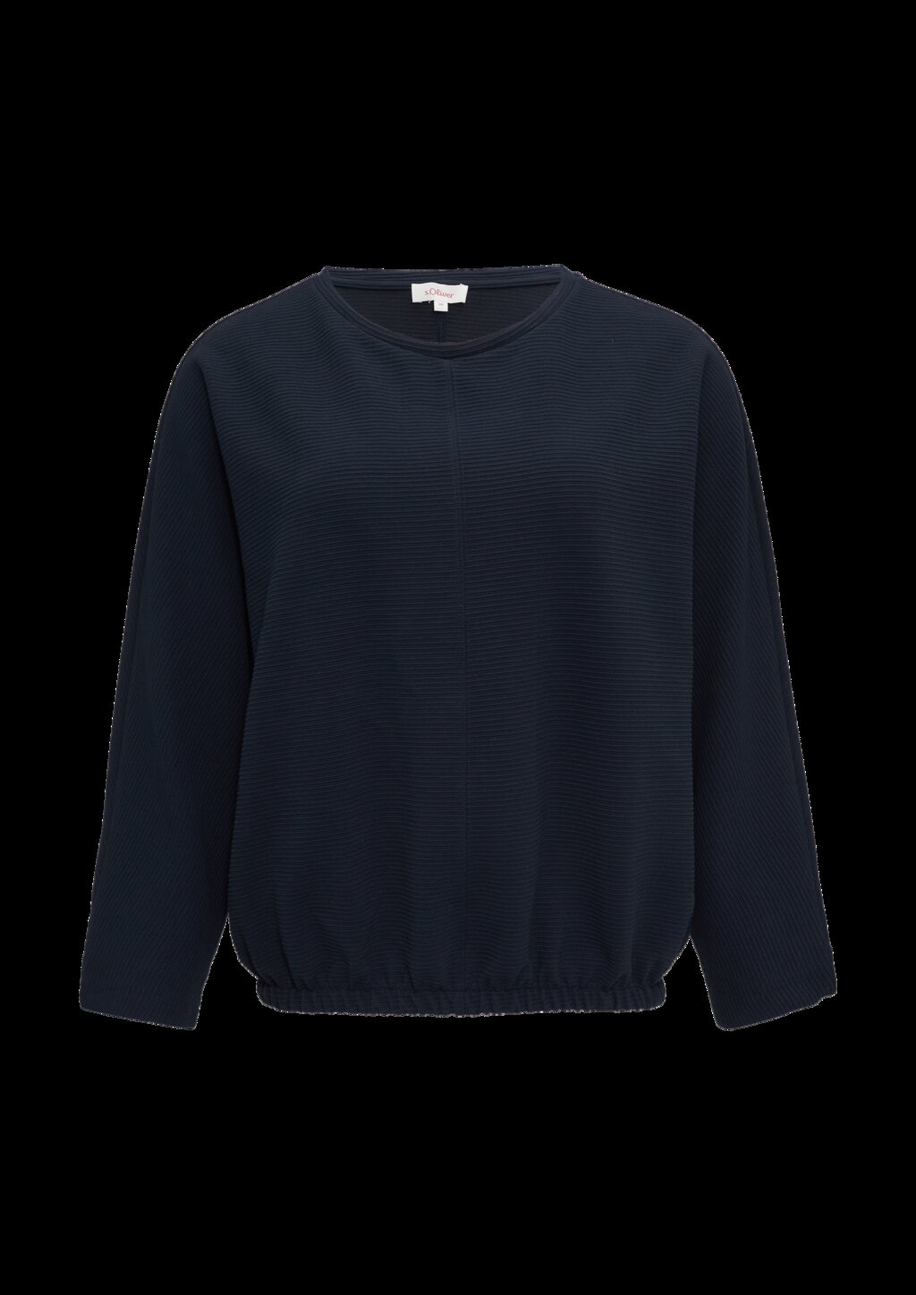 Strukturiertes Sweatshirt mit Fledermausarm im O-Shape