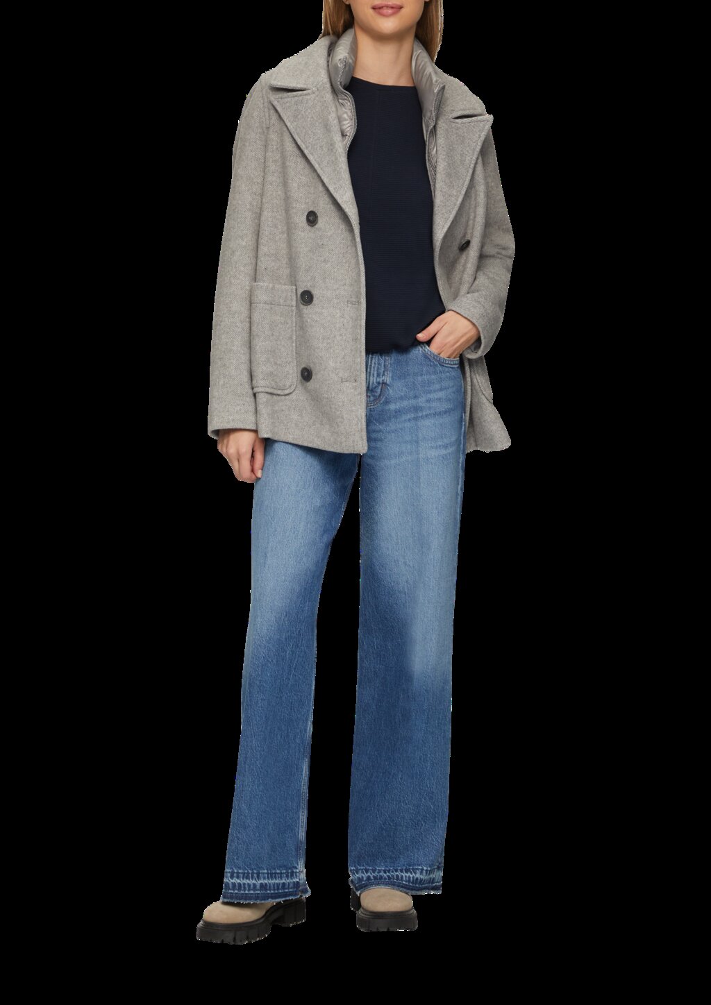 Strukturiertes Sweatshirt mit Fledermausarm im O-Shape