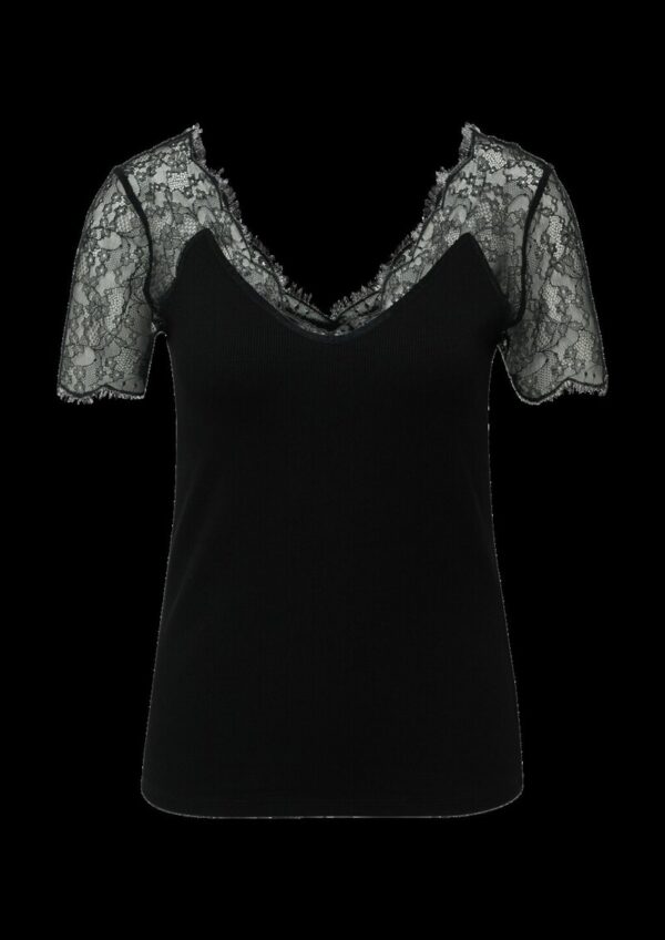 Elegantes T-Shirt im Slim Fit mit Spitze