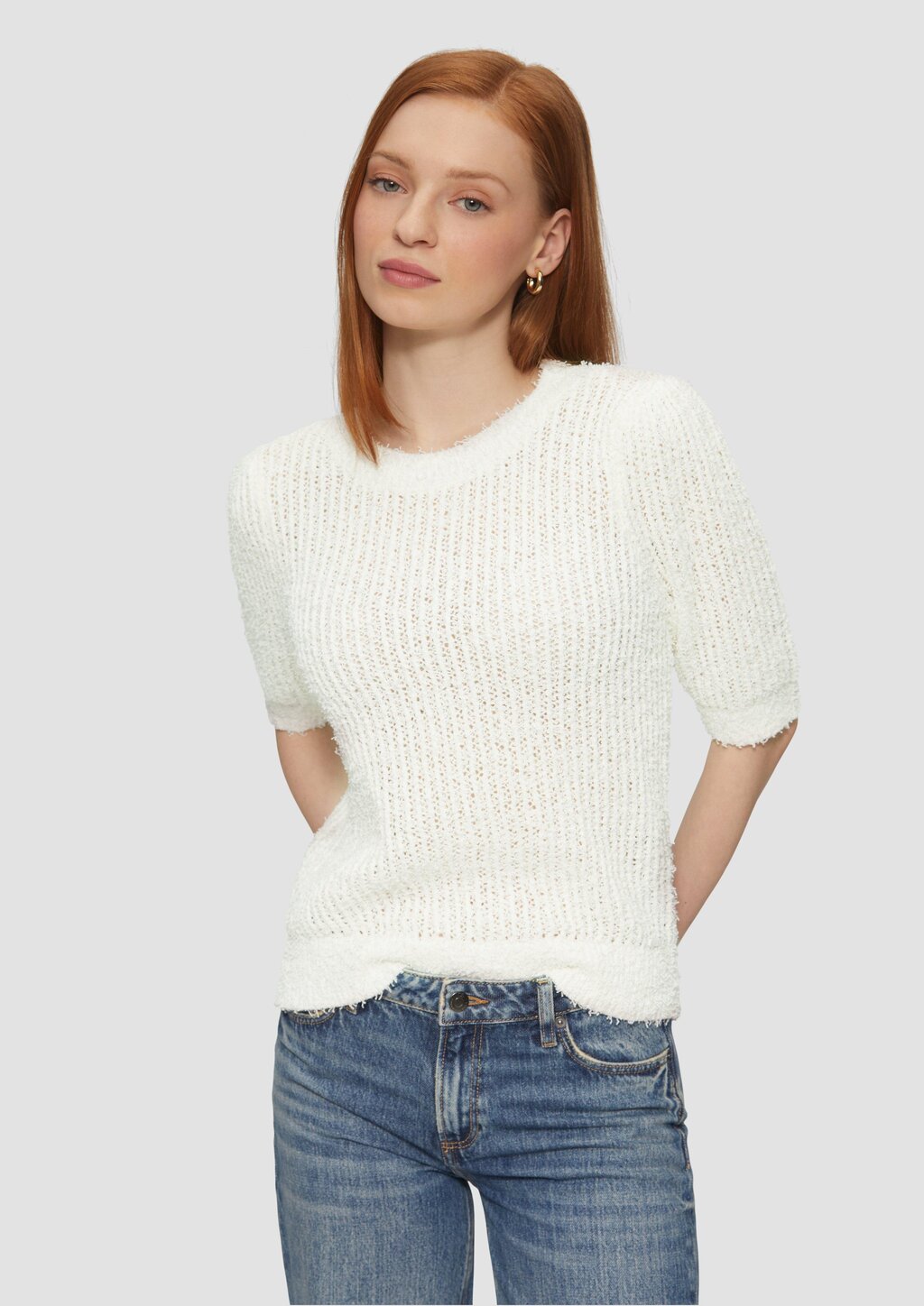 Kurzarmpullover aus Effektgarn