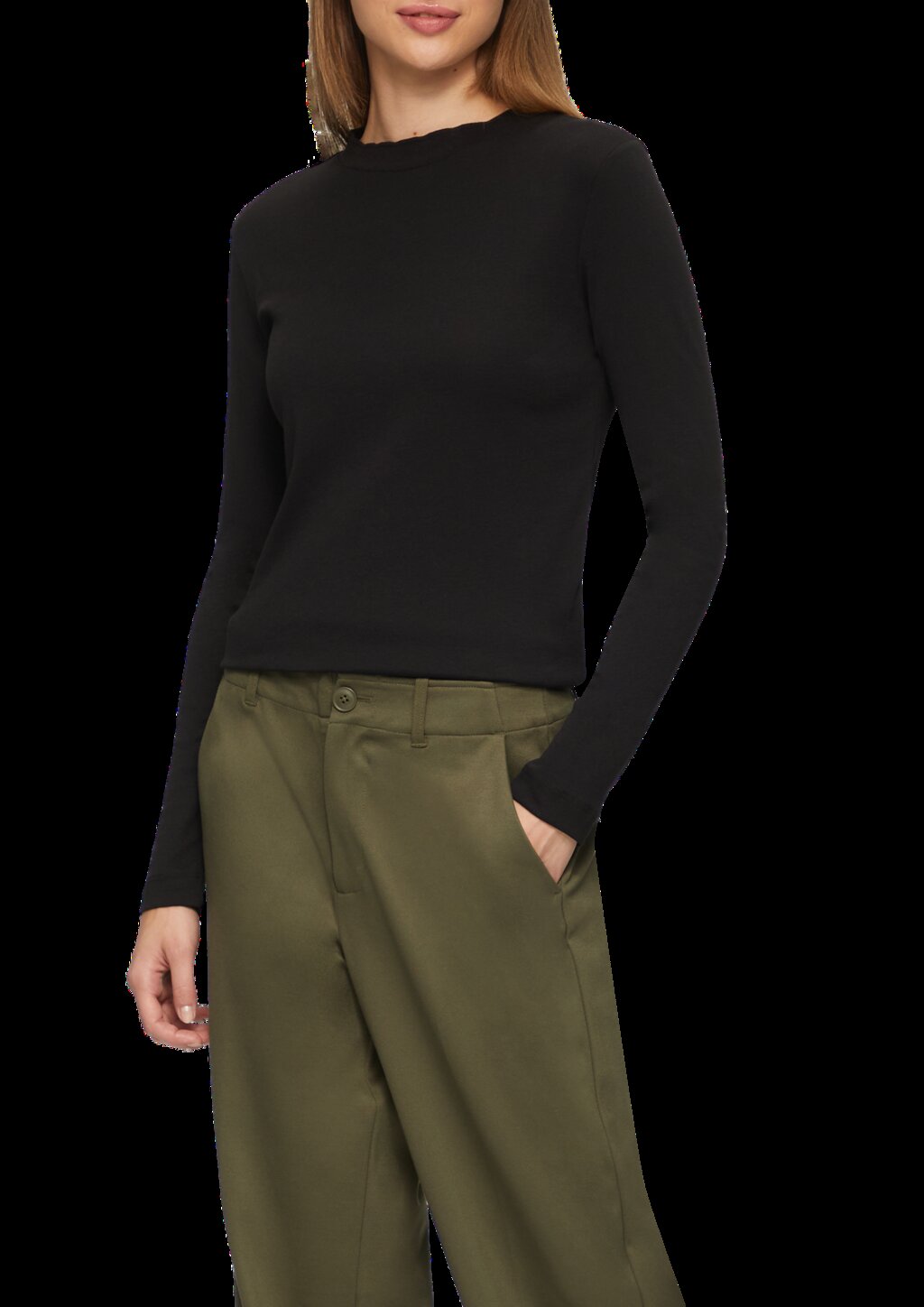 Langarmshirt mit Muschelkante