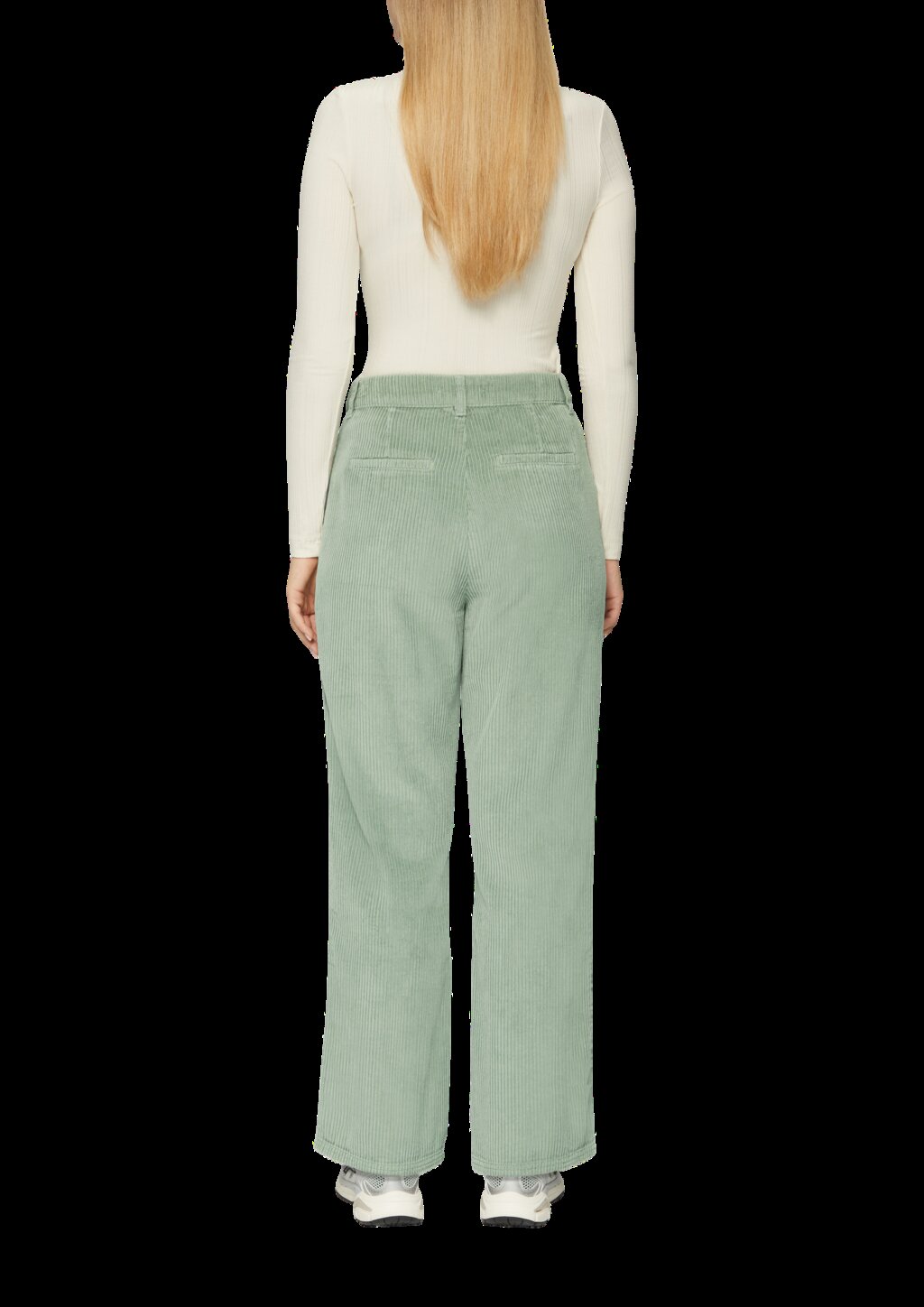 Cordhose mit Straight Leg und Bundfalten