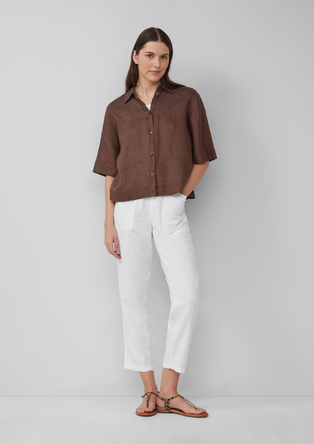 Leinenmix-Hose im Relaxed Fit mit Elastikbund