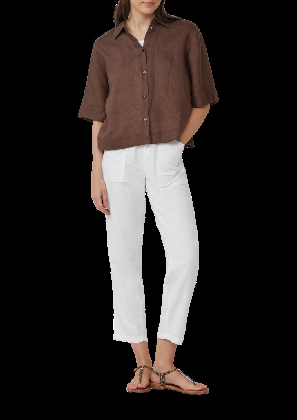 Leinenmix-Hose im Relaxed Fit mit Elastikbund