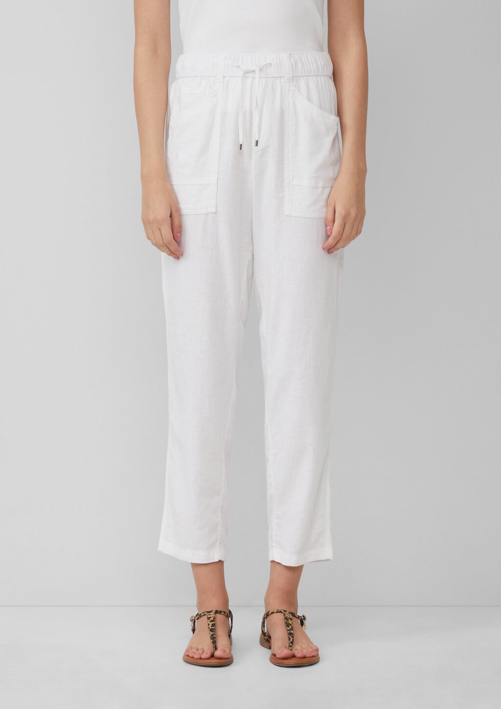 Leinenmix-Hose im Relaxed Fit mit Elastikbund