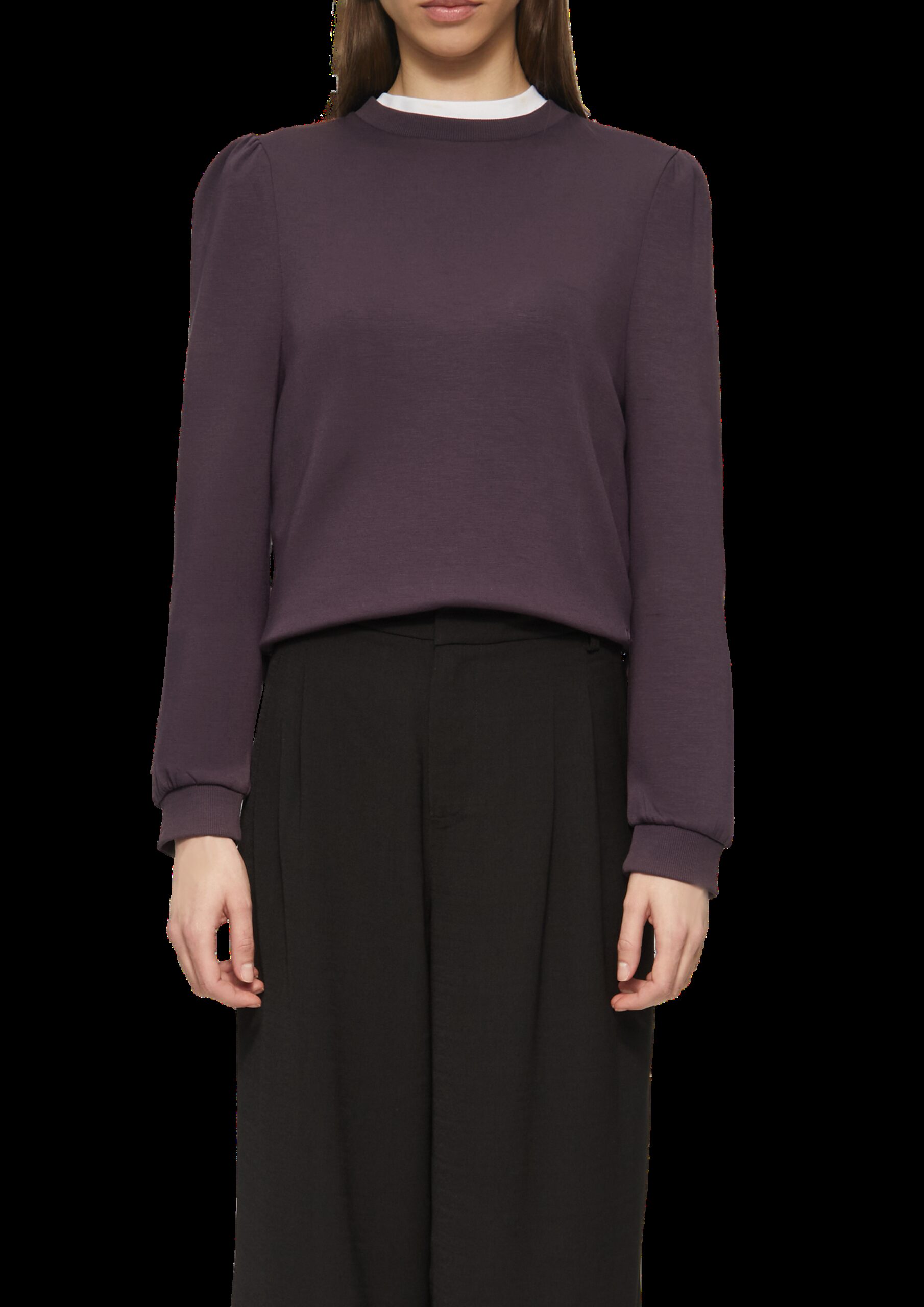 Viskosemix-Sweatshirt mit Puffärmeln