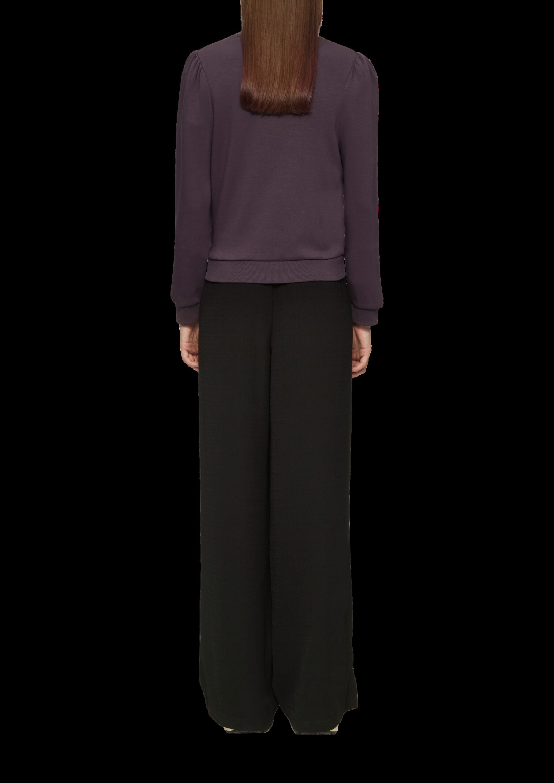 Viskosemix-Sweatshirt mit Puffärmeln