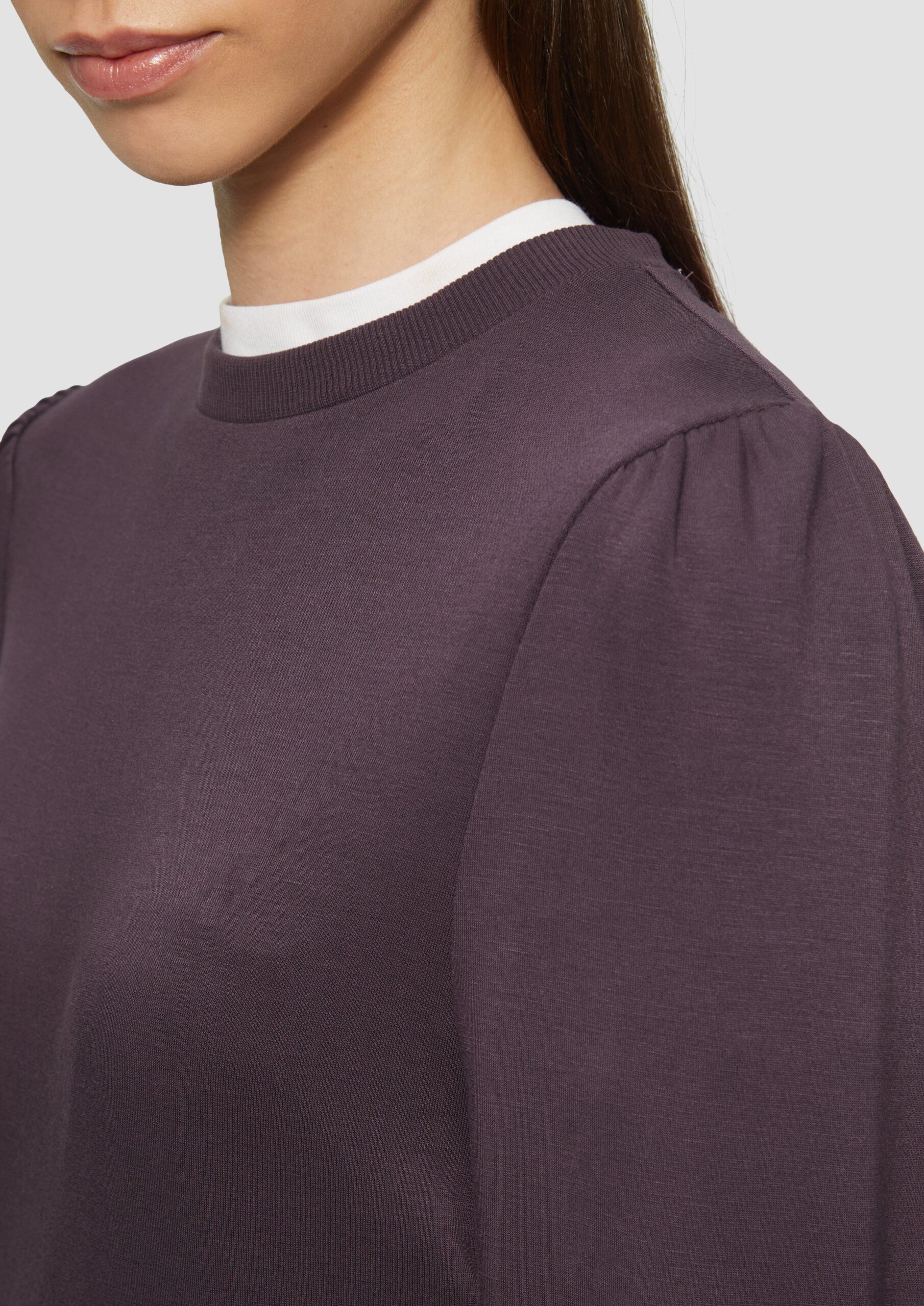 Viskosemix-Sweatshirt mit Puffärmeln