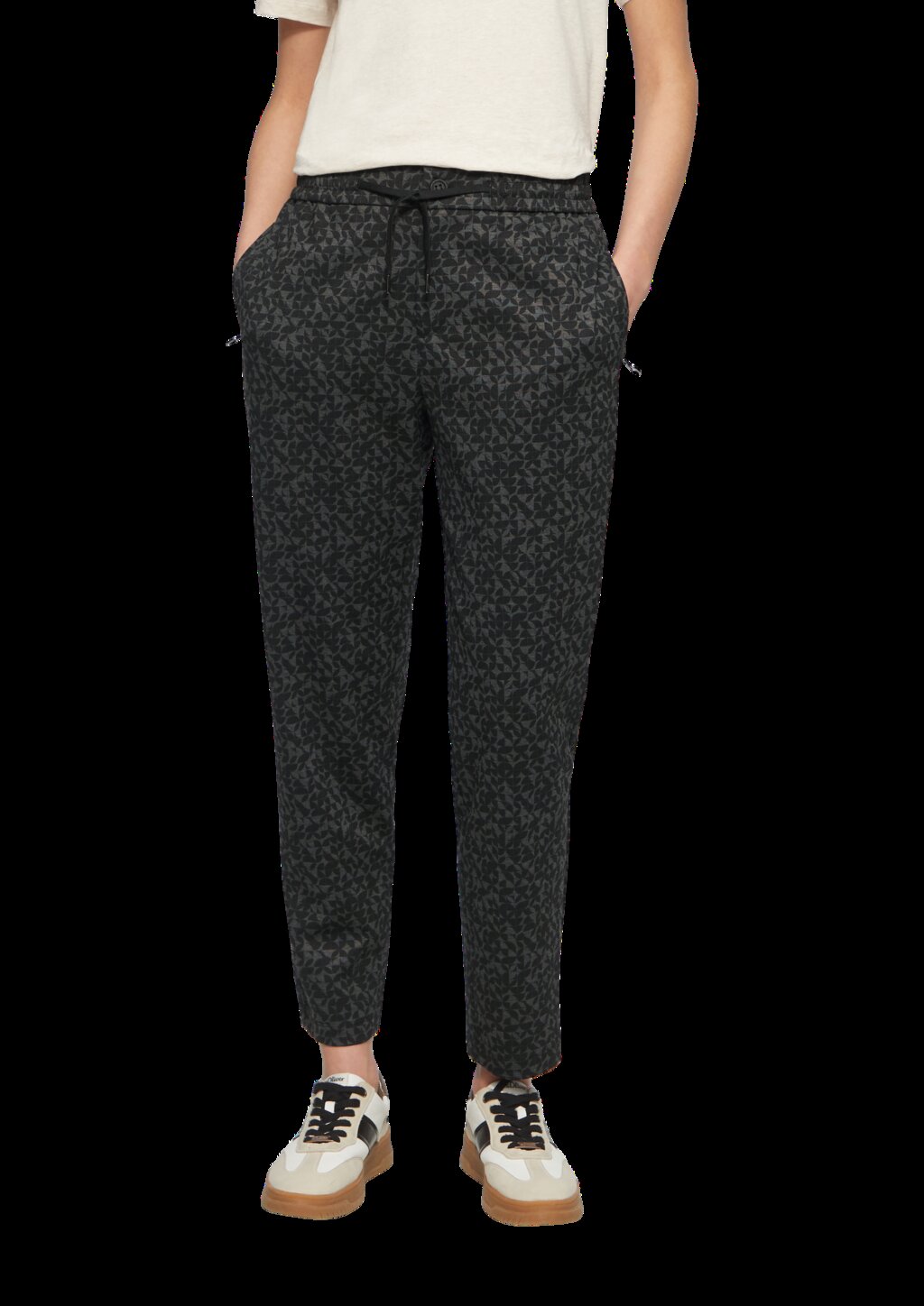 Gemusterte Jogpants und Reißverschlusstaschen