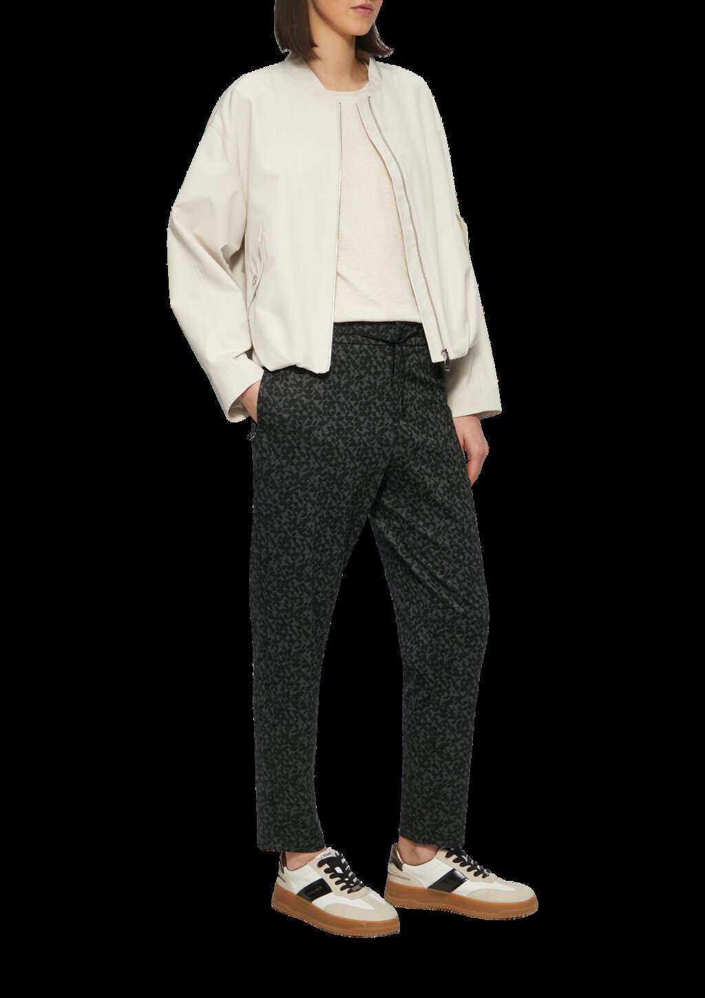 Gemusterte Jogpants und Reißverschlusstaschen