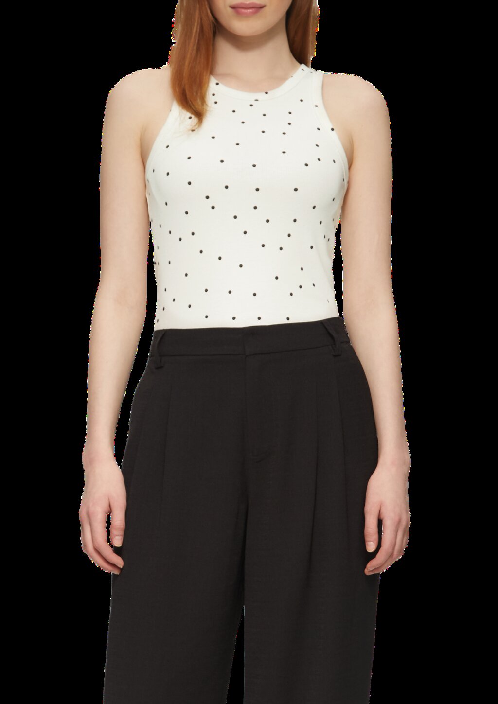 Geripptes Tanktop mit All-over-Print