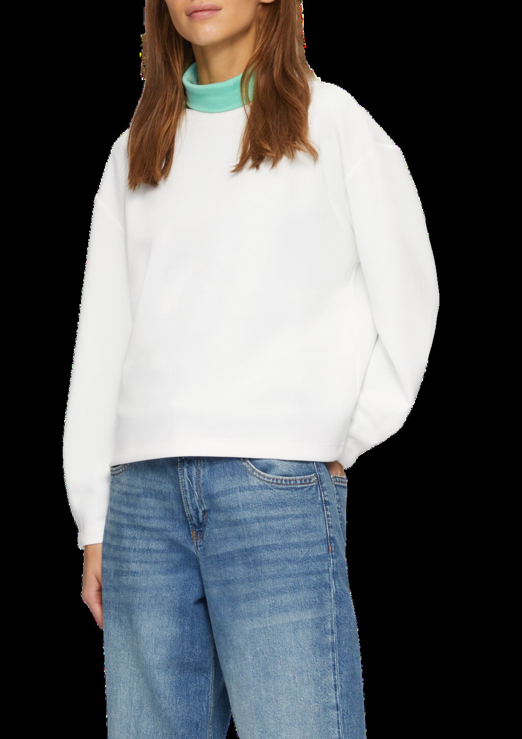 Scuba-Sweatshirt aus Modalmix mit Faltendetail