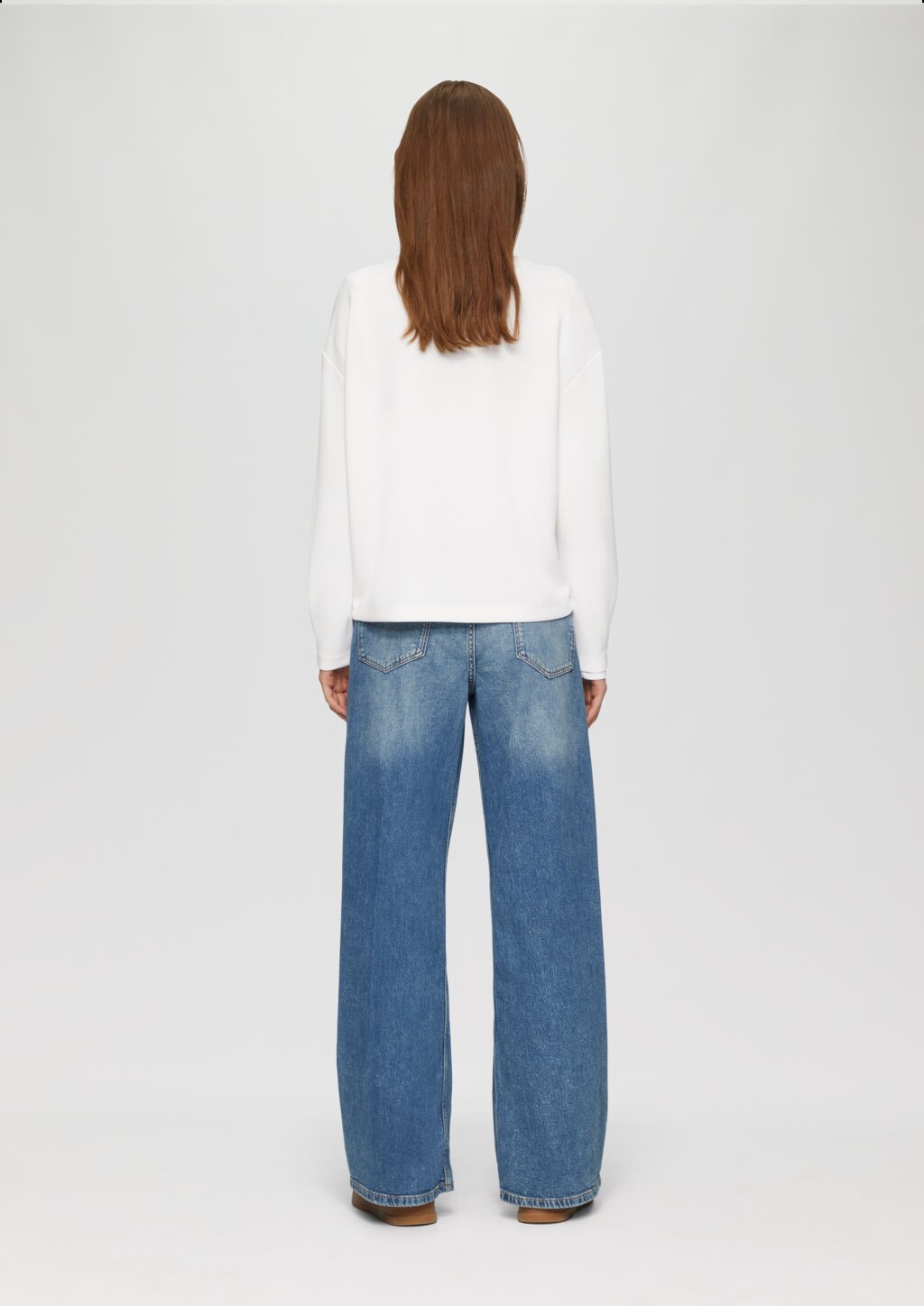 Scuba-Sweatshirt aus Modalmix mit Faltendetail