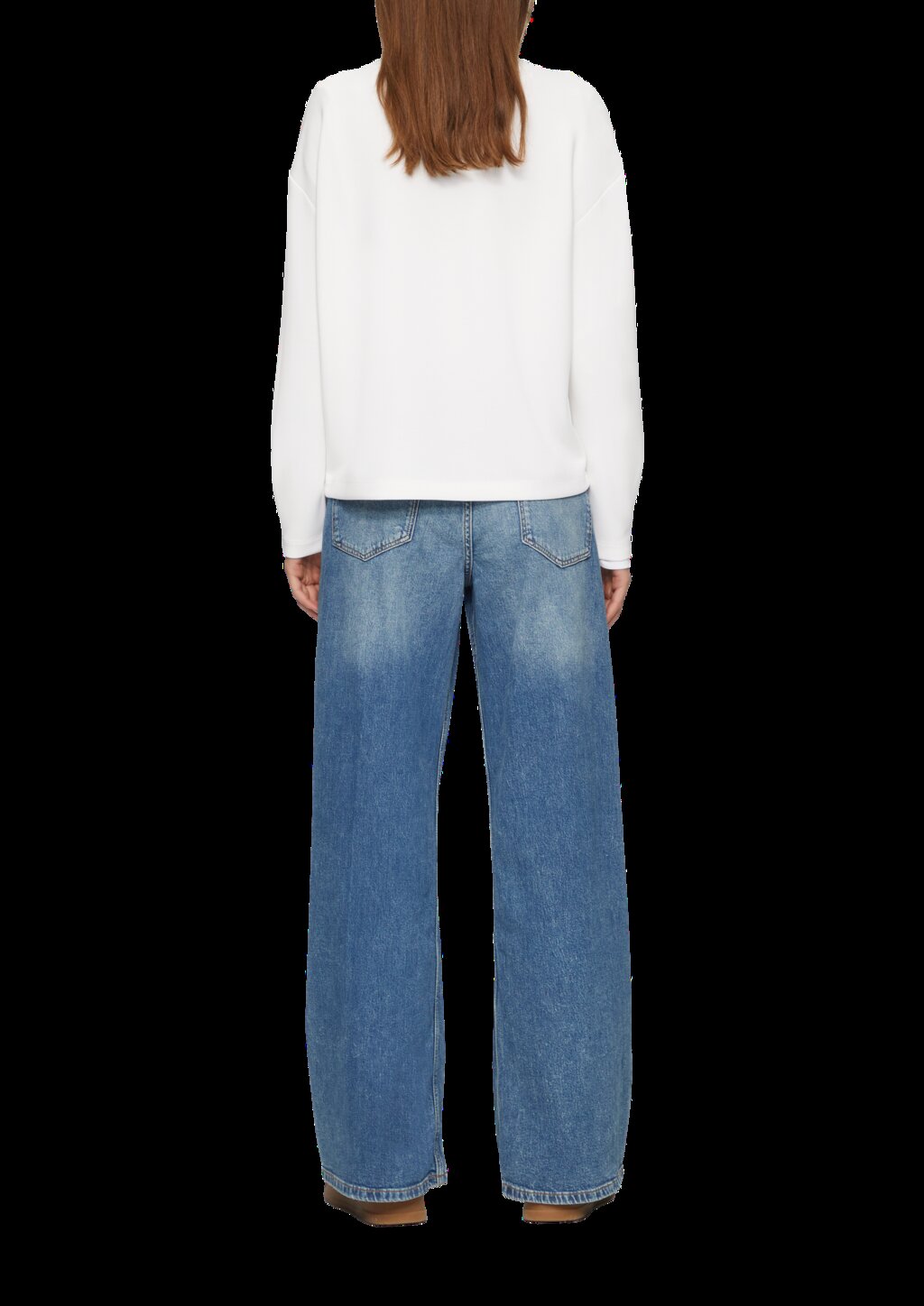 Scuba-Sweatshirt aus Modalmix mit Faltendetail