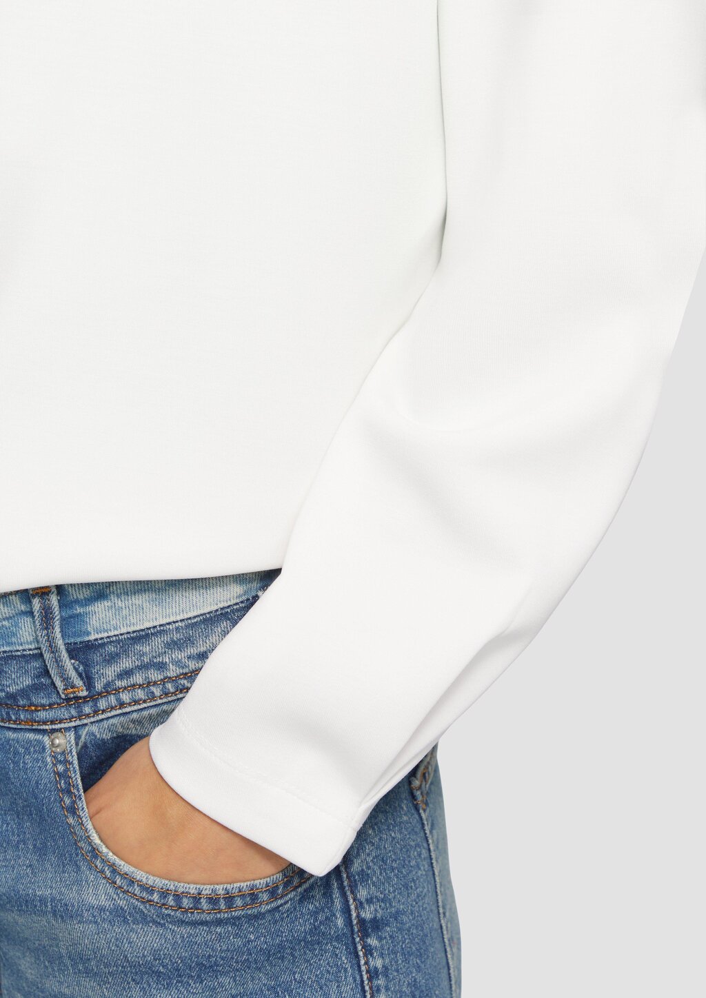 Scuba-Sweatshirt aus Modalmix mit Faltendetail