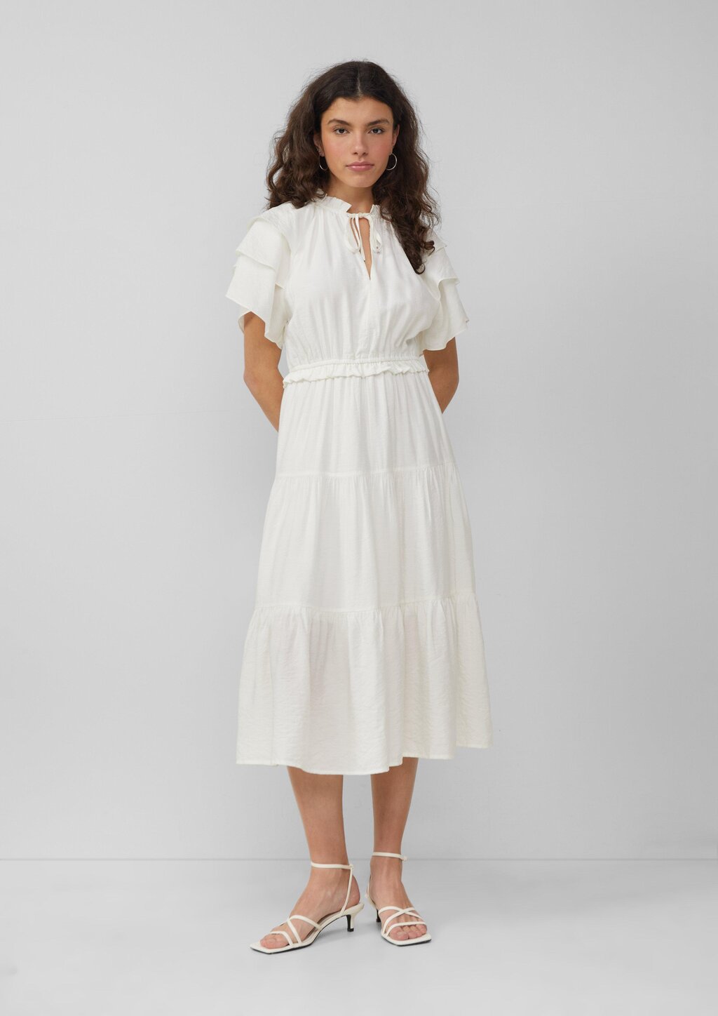 Midikleid mit Volant-Details | QS x Debi Flügge