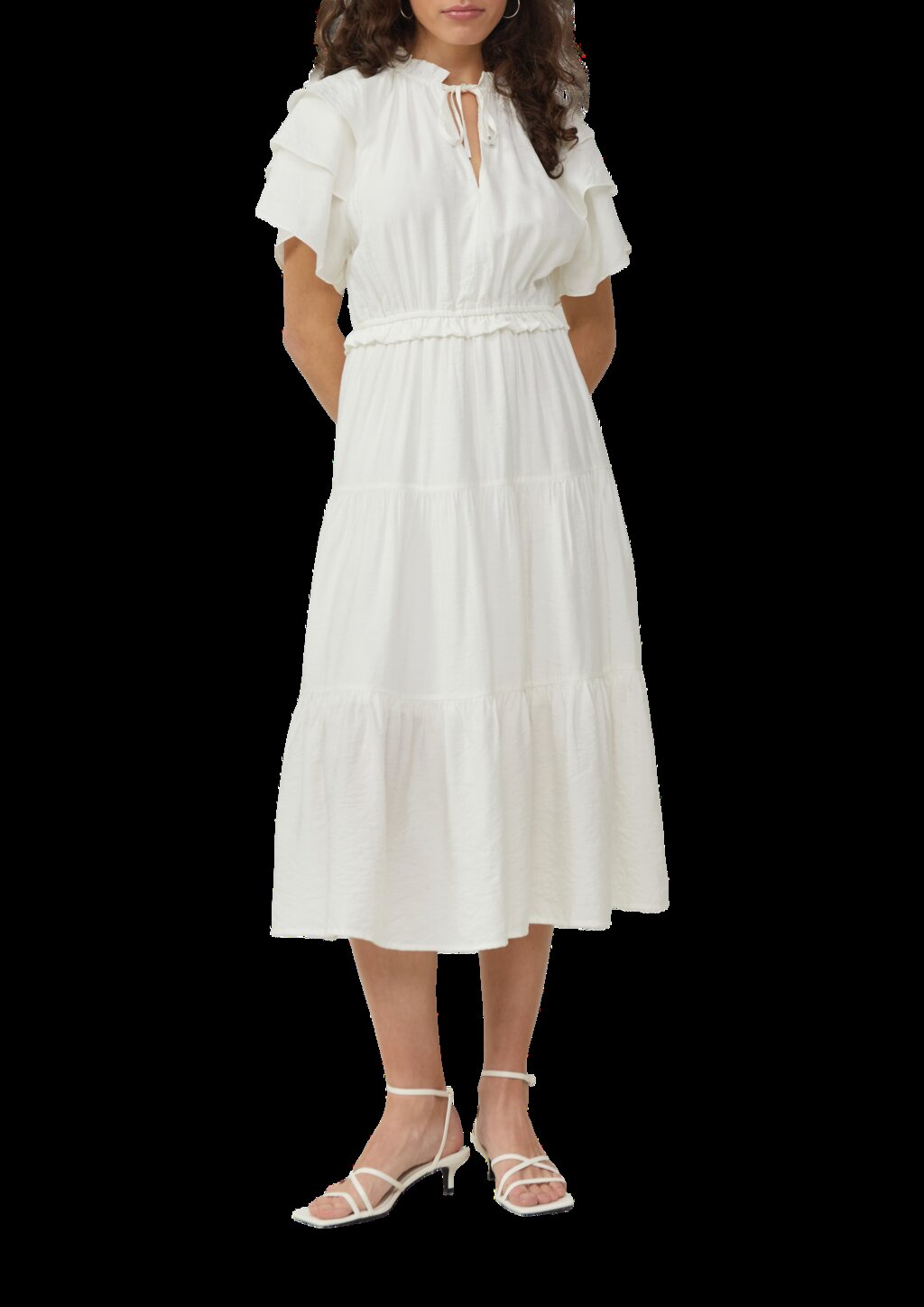 Midikleid mit Volant-Details | QS x Debi Flügge