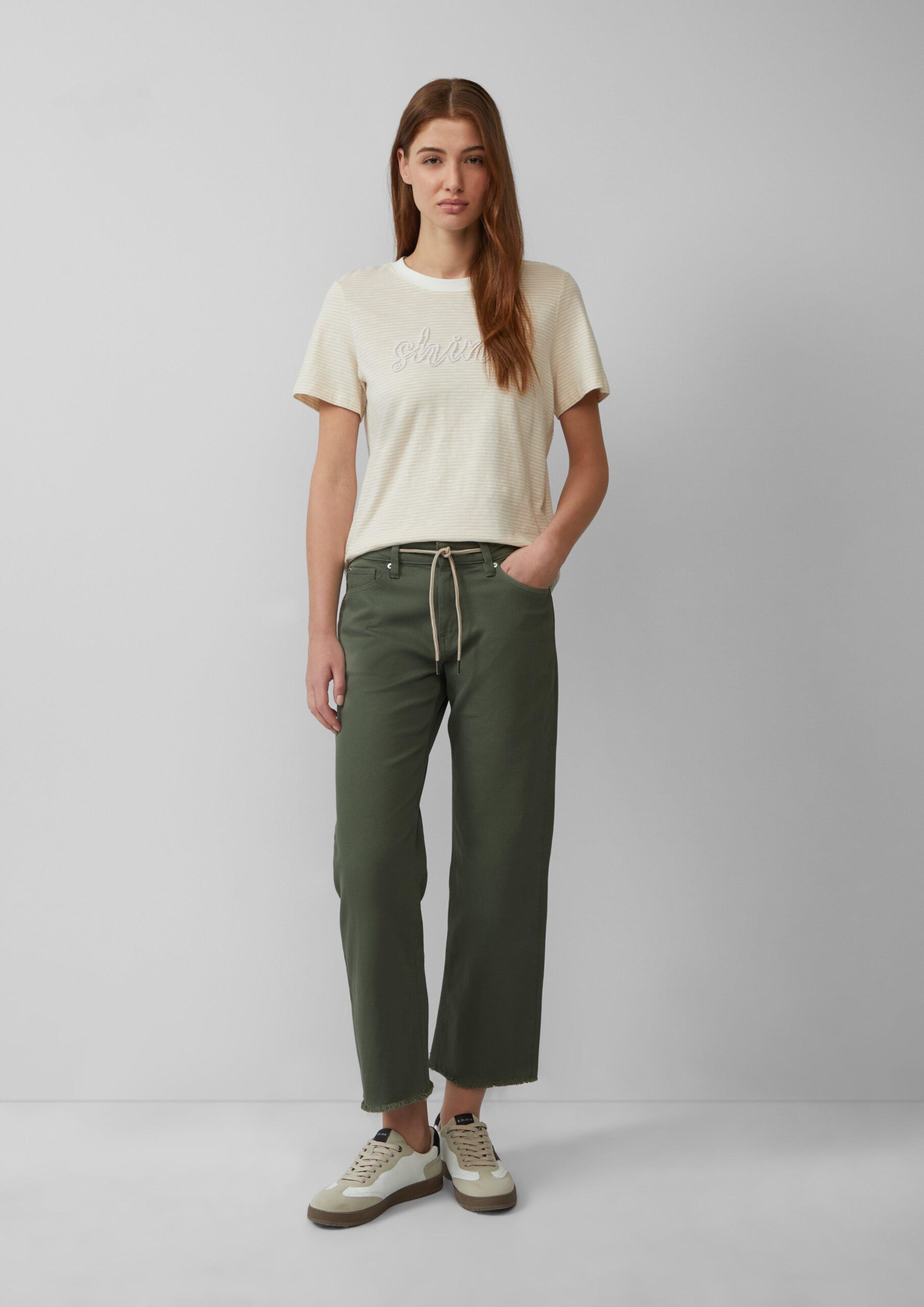 Cropped-Jeans Karolin / Regular Fit / Mid Rise / Straight Leg / offener Saum