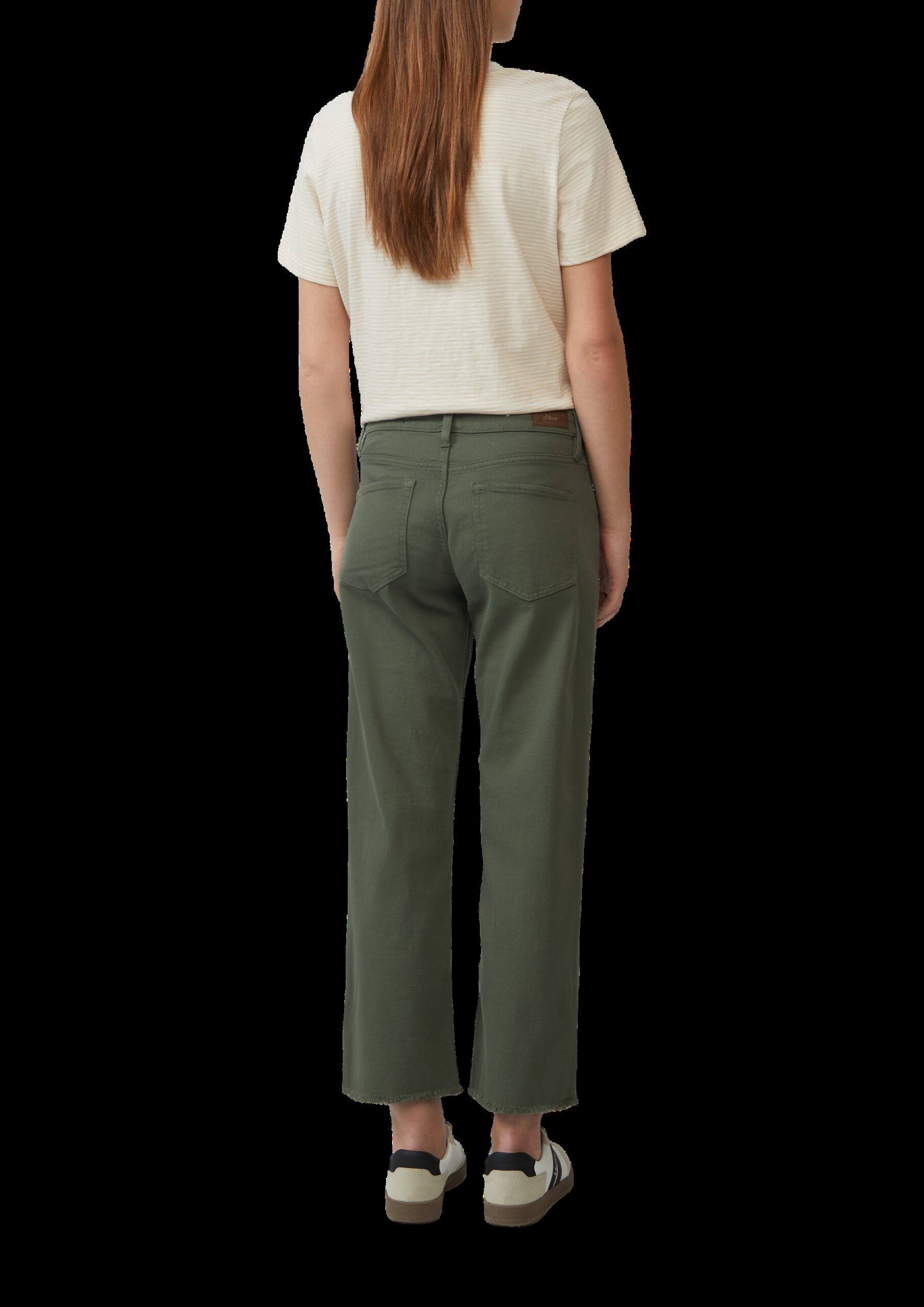 Cropped-Jeans Karolin / Regular Fit / Mid Rise / Straight Leg / offener Saum