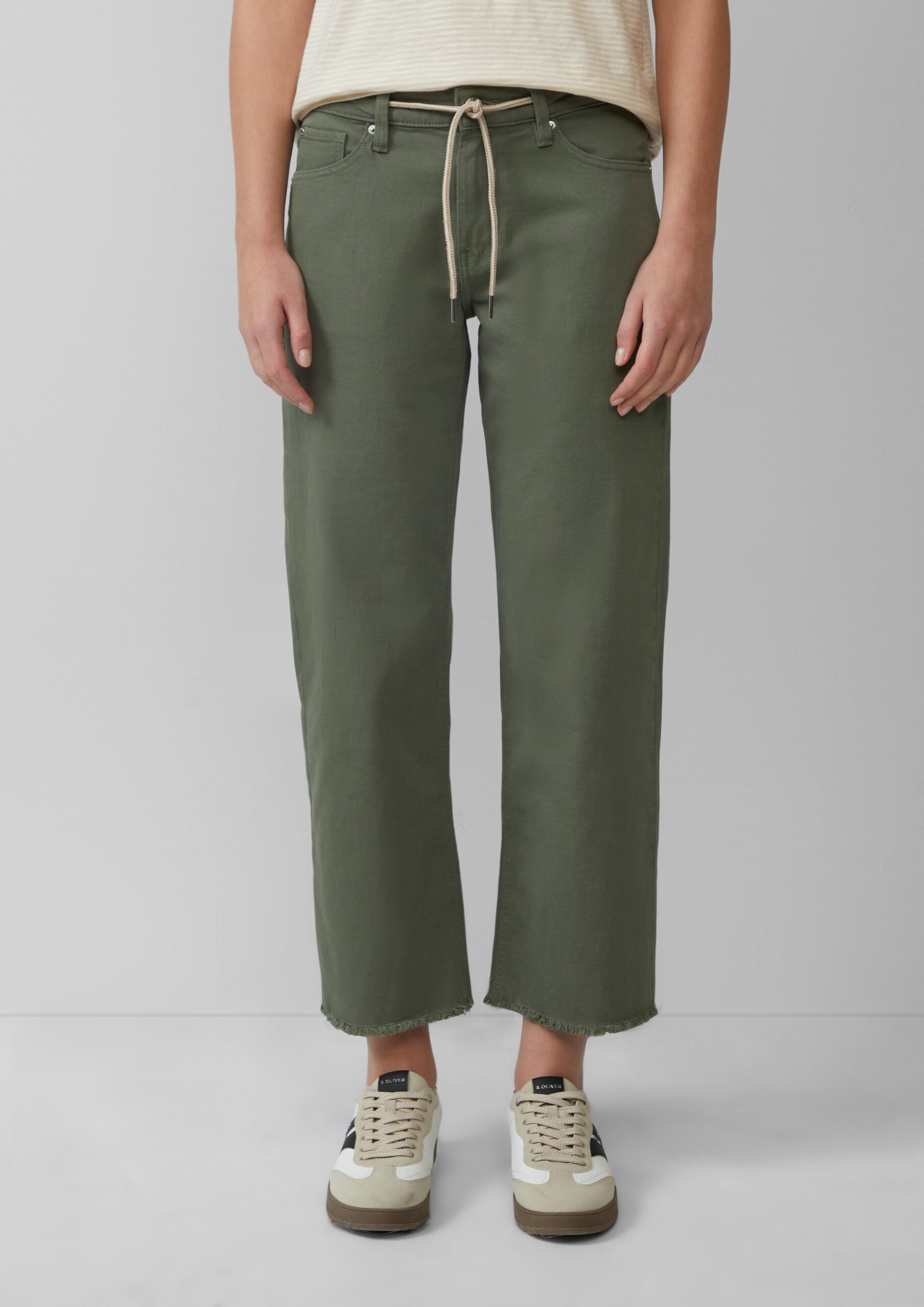 Cropped-Jeans Karolin / Regular Fit / Mid Rise / Straight Leg / offener Saum