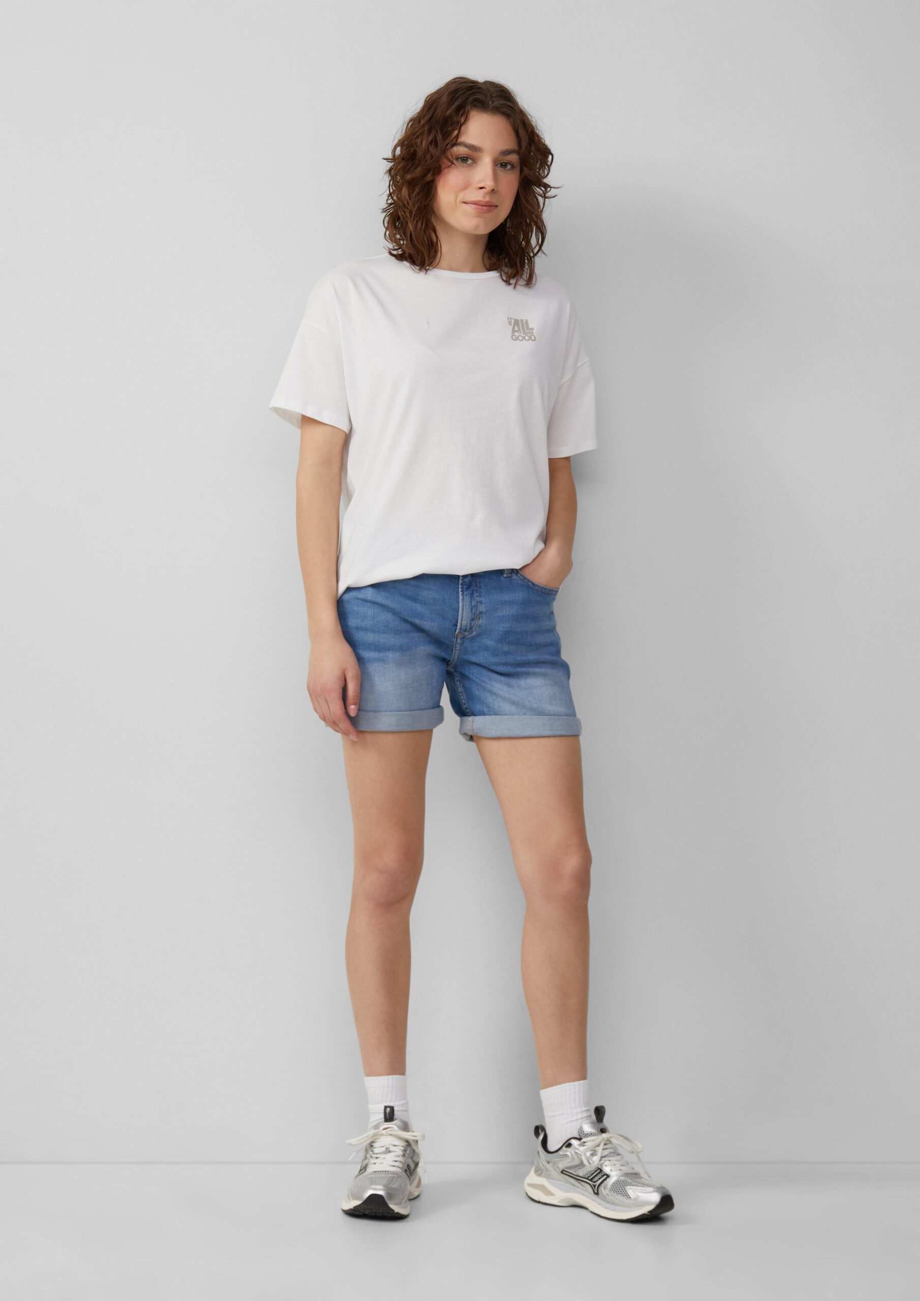 Boyfriend-Shirt mit Front- und Backprint