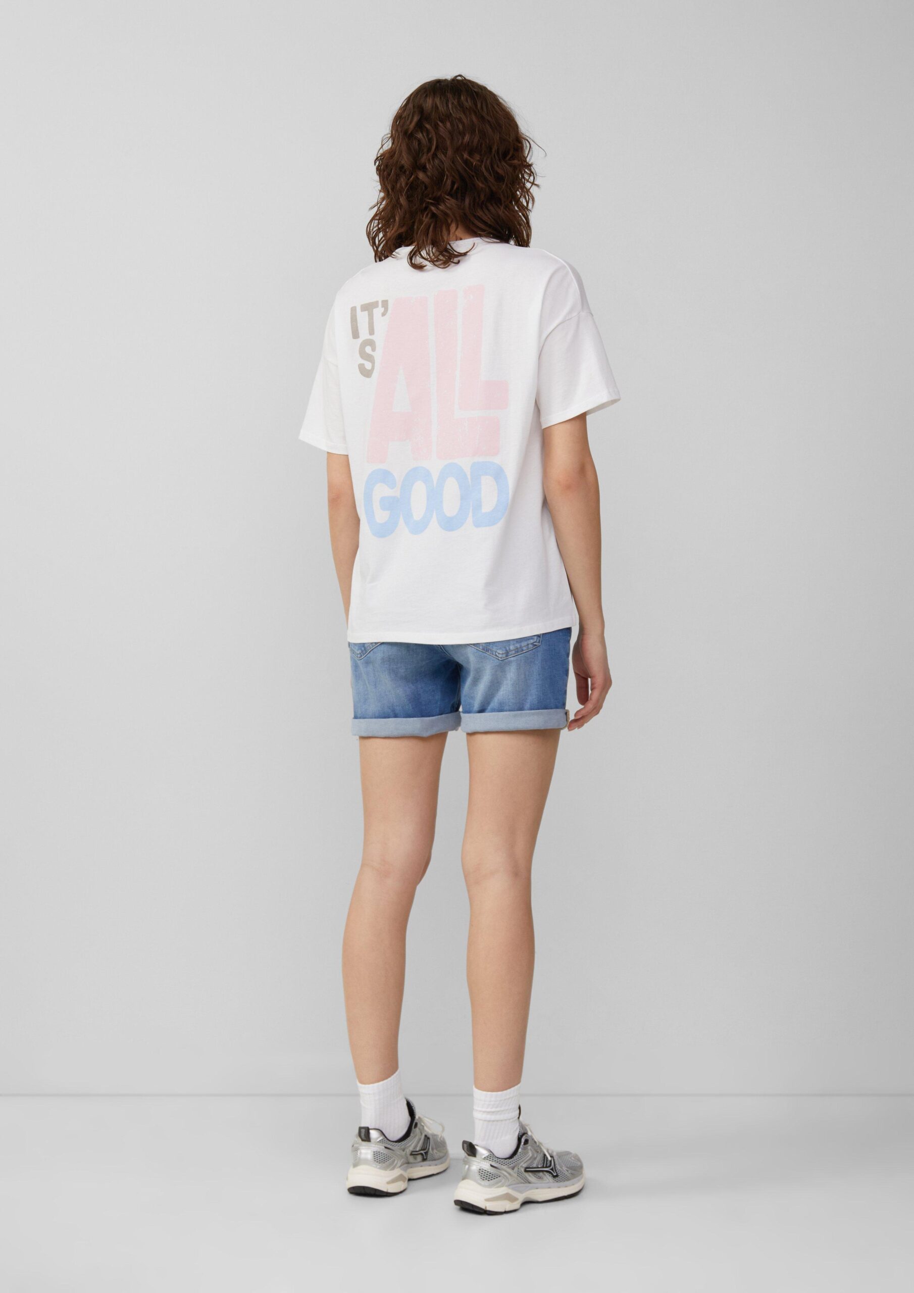 Boyfriend-Shirt mit Front- und Backprint
