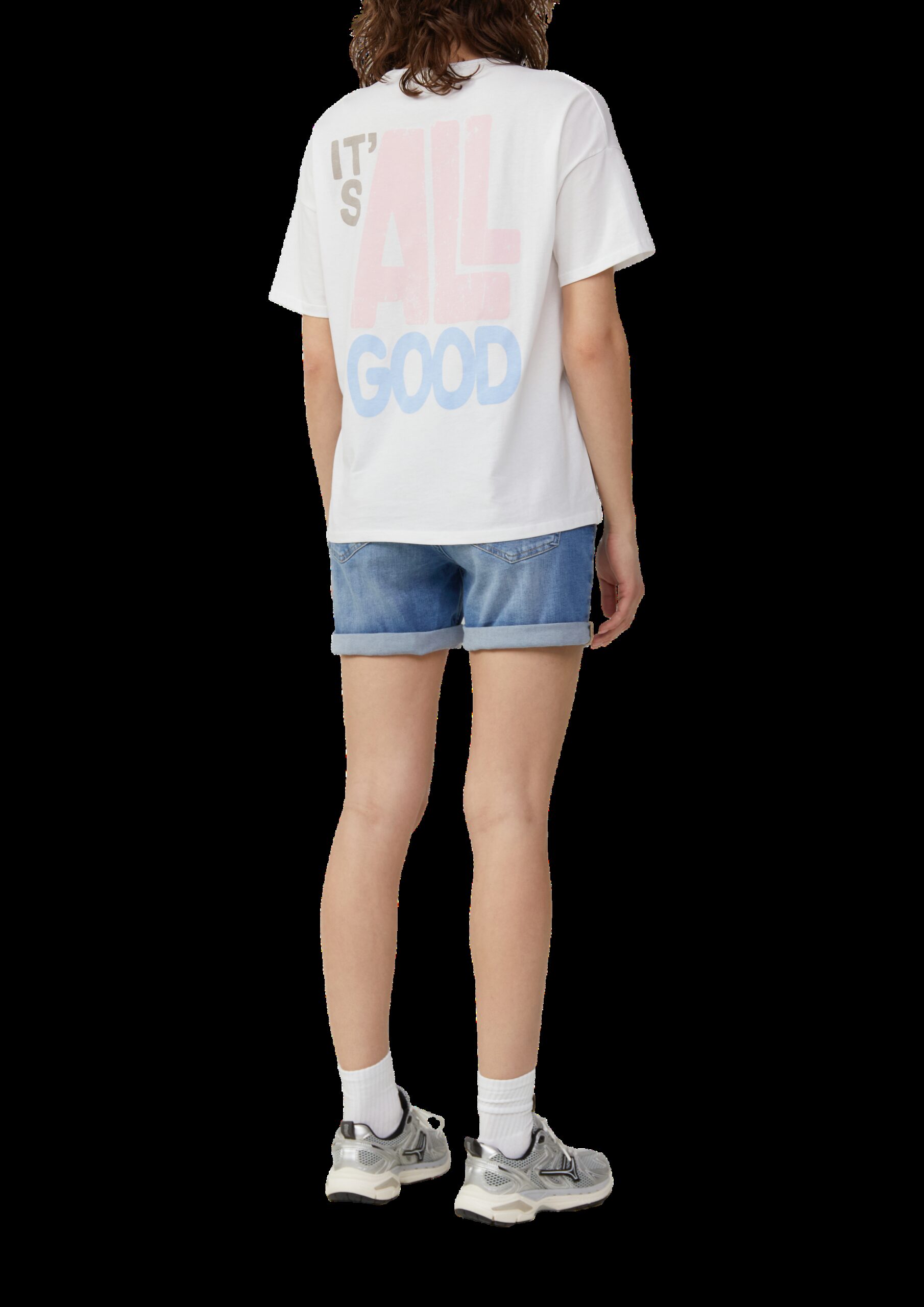 Boyfriend-Shirt mit Front- und Backprint